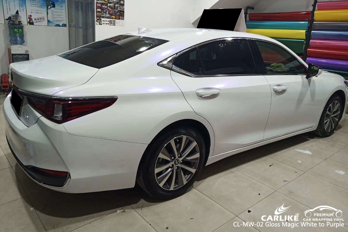 CARLIKE CL-MW-02 gloss magic white to purple vinyl for LEXUS