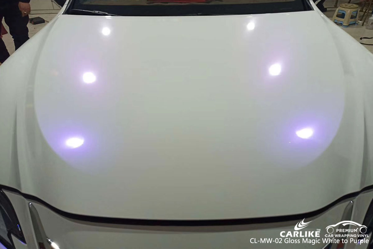 CARLIKE CL-MW-02 gloss magic white to purple vinyl for LEXUS