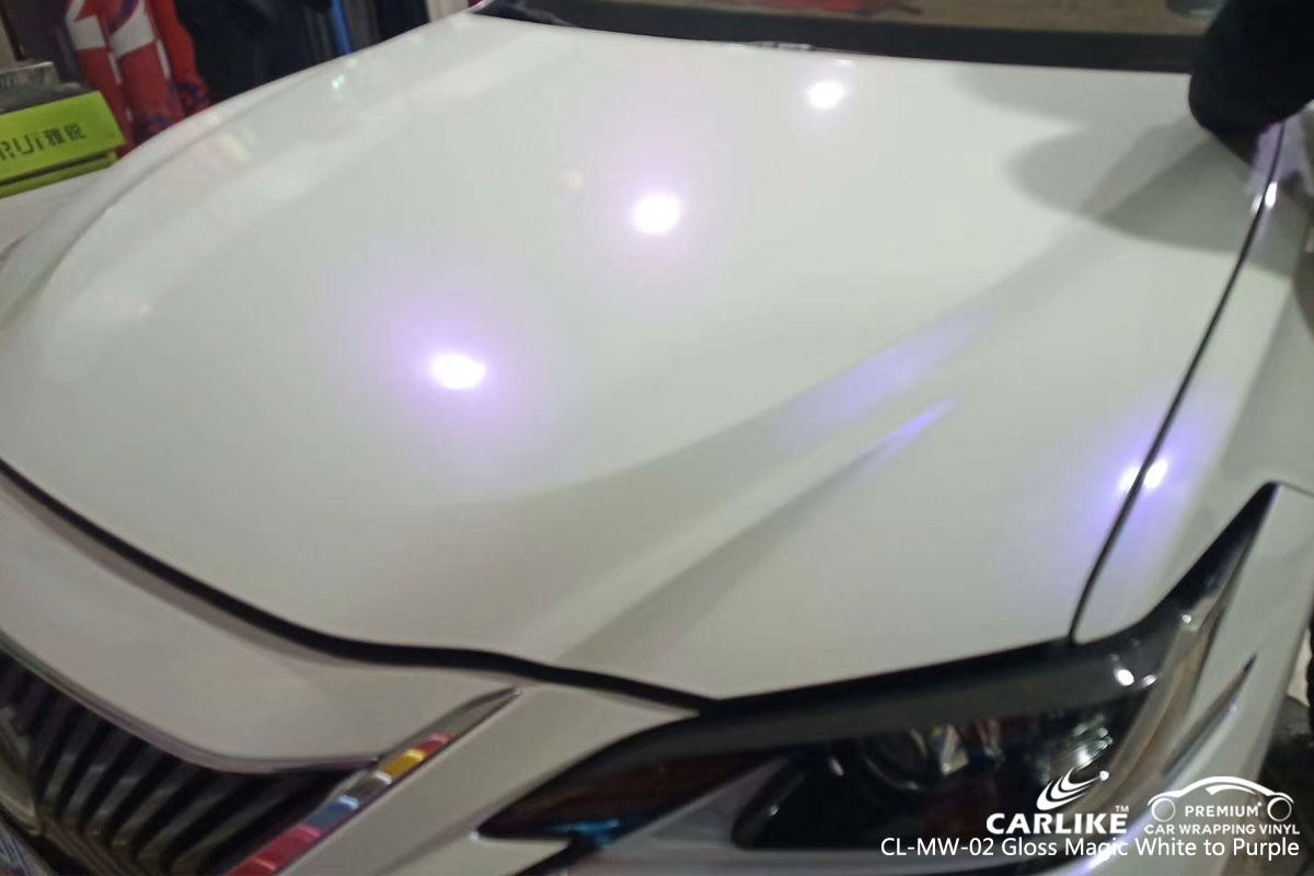 CARLIKE CL-MW-02 gloss magic white to purple vinyl for LEXUS