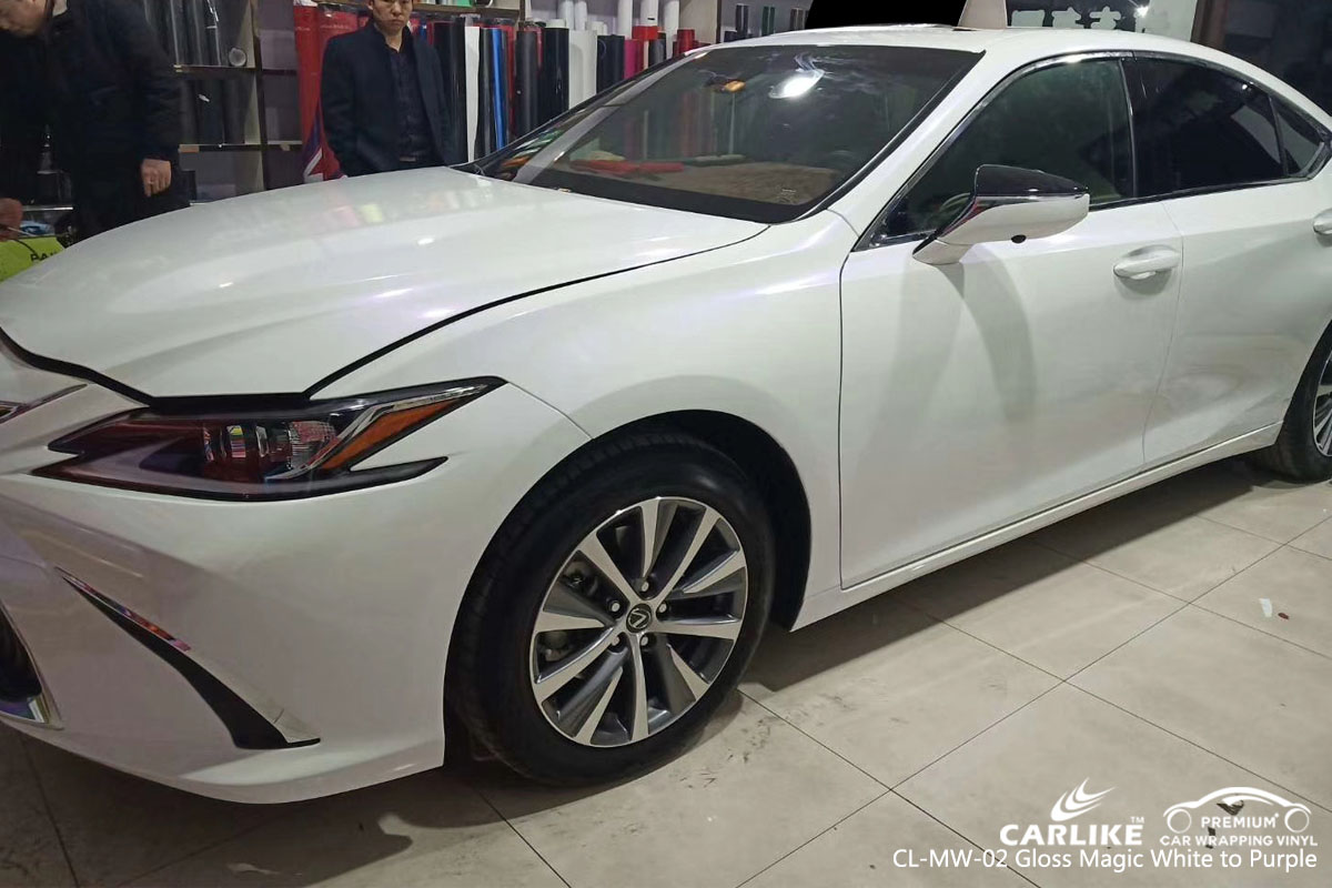 CARLIKE CL-MW-02 gloss magic white to purple vinyl for LEXUS