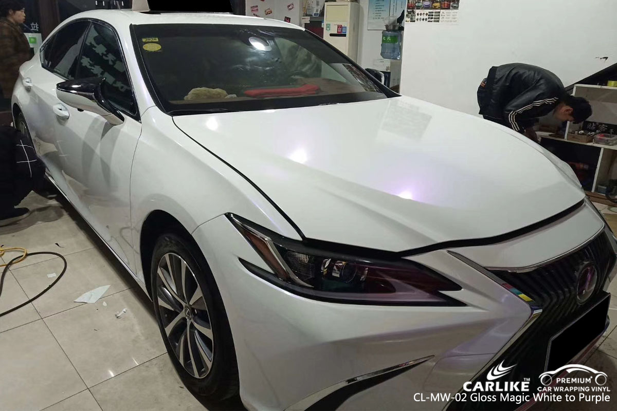 CARLIKE CL-MW-02 gloss magic white to purple vinyl for LEXUS