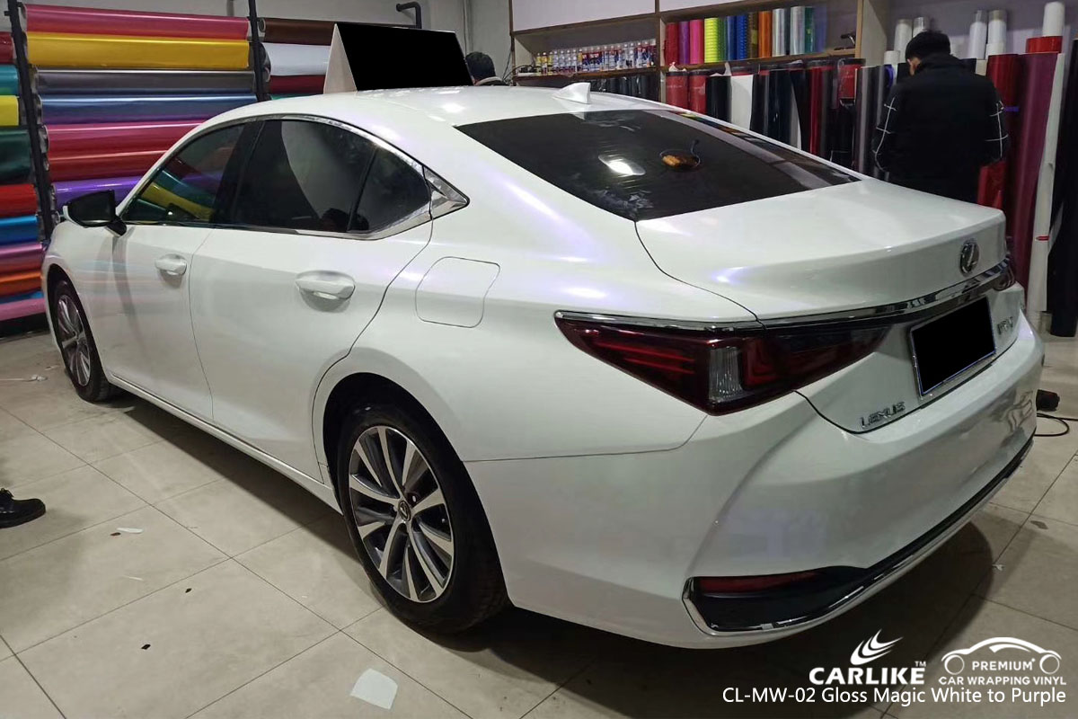 CARLIKE CL-MW-02 gloss magic white to purple vinyl for LEXUS