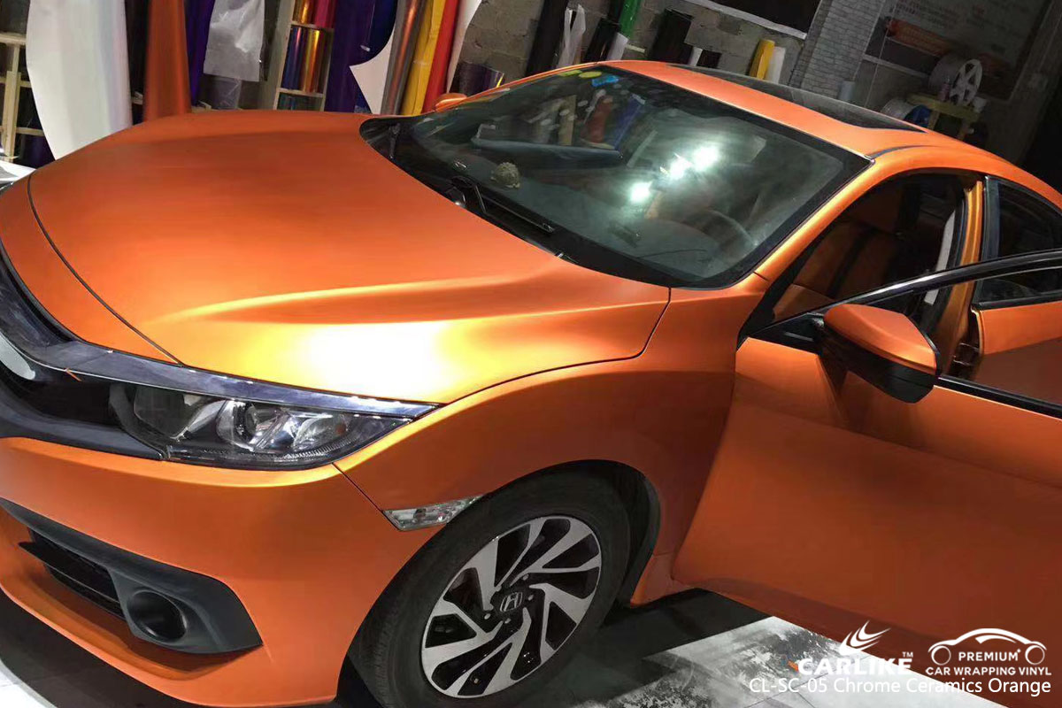 CARLIKE CL-SC-05 chrome ceramics orange vinyl for honda