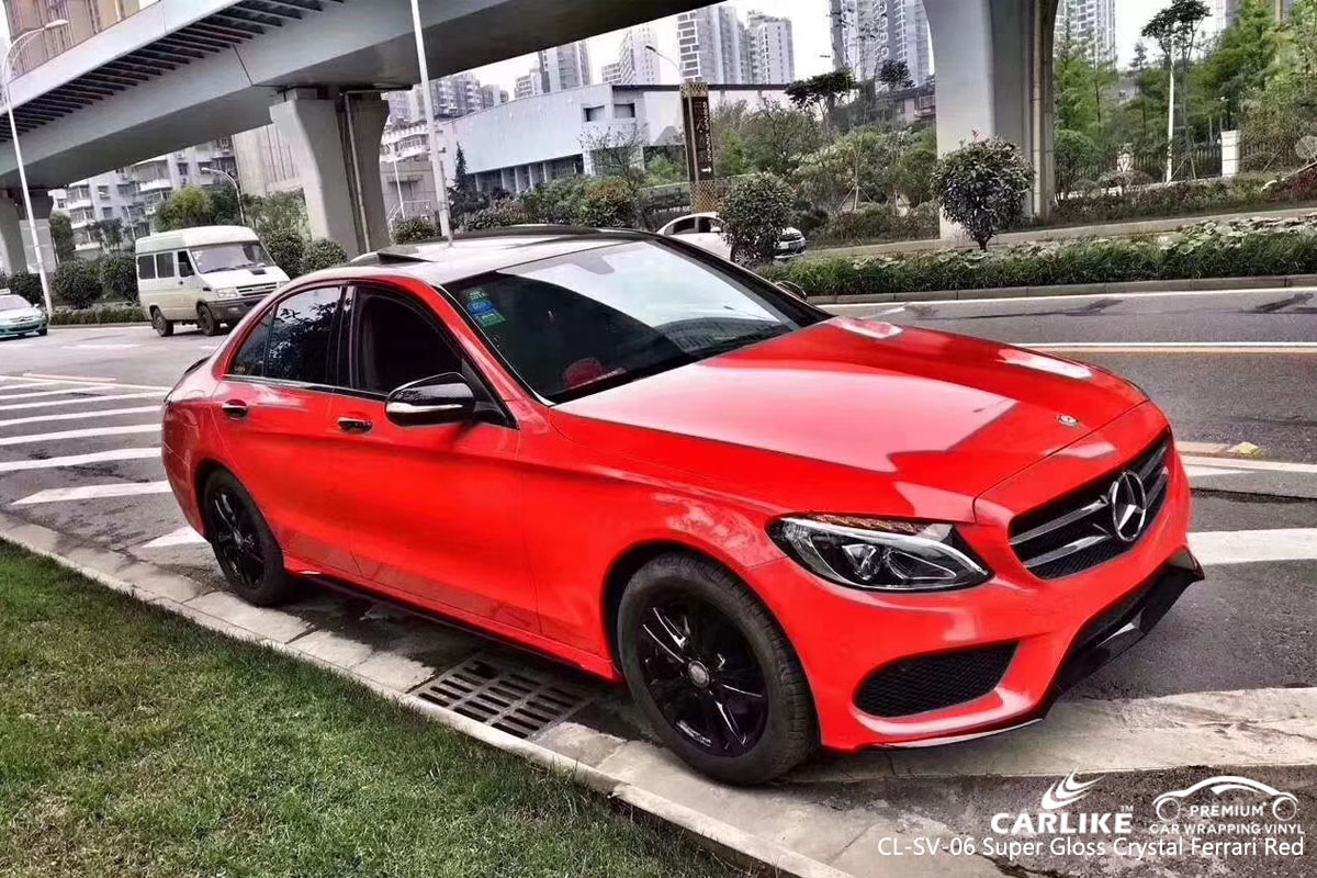 CARLIKE CL-SV-06 super gloss crystal ferrari red vinyl for audi
