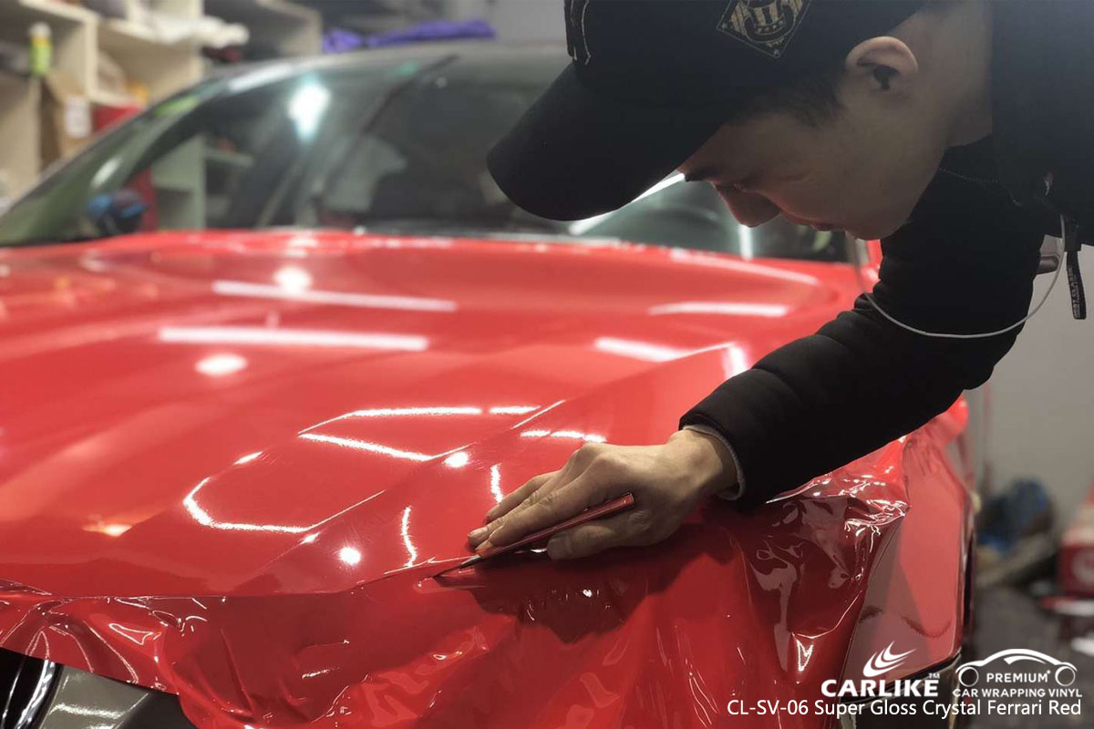 CARLIKE CL-SV-06 super gloss crystal ferrari red vinyl for BMW