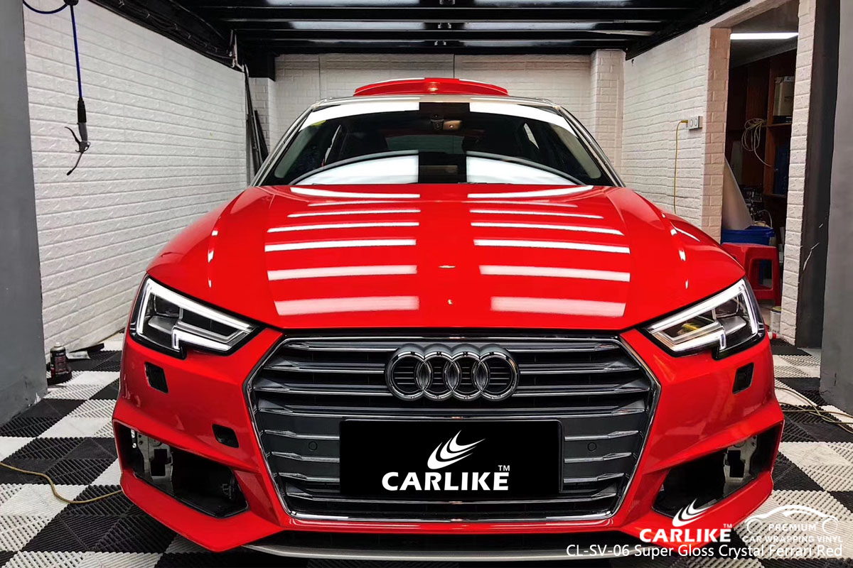 CARLIKE CL-SV-06 super gloss crystal ferrari red vinyl for audi