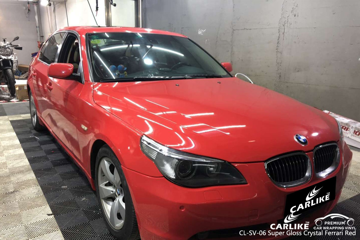 CARLIKE CL-SV-06 super gloss crystal ferrari red vinyl for BMW
