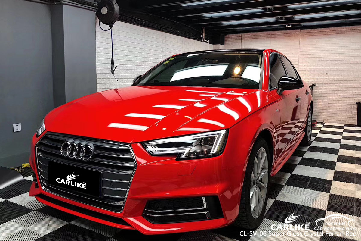 CARLIKE CL-SV-06 super gloss crystal ferrari red vinyl for audi