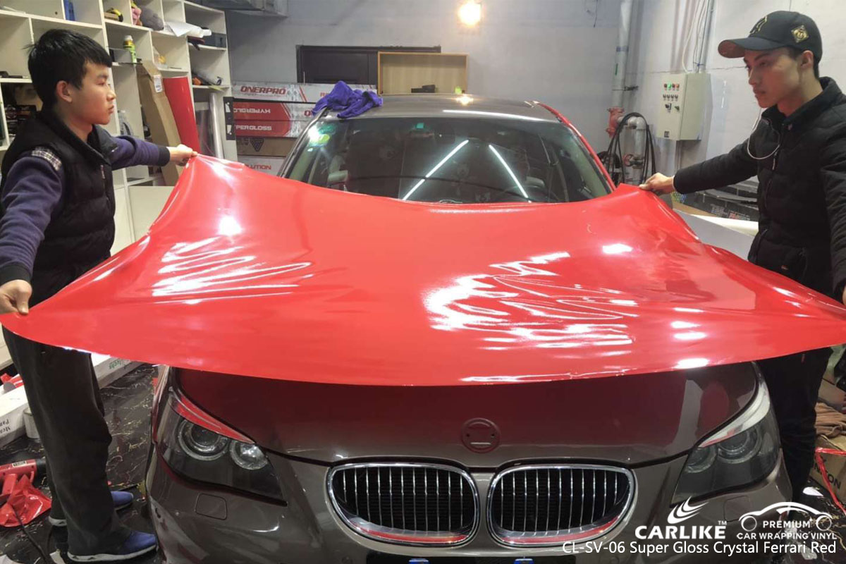 CARLIKE CL-SV-06 super gloss crystal ferrari red vinyl for BMW