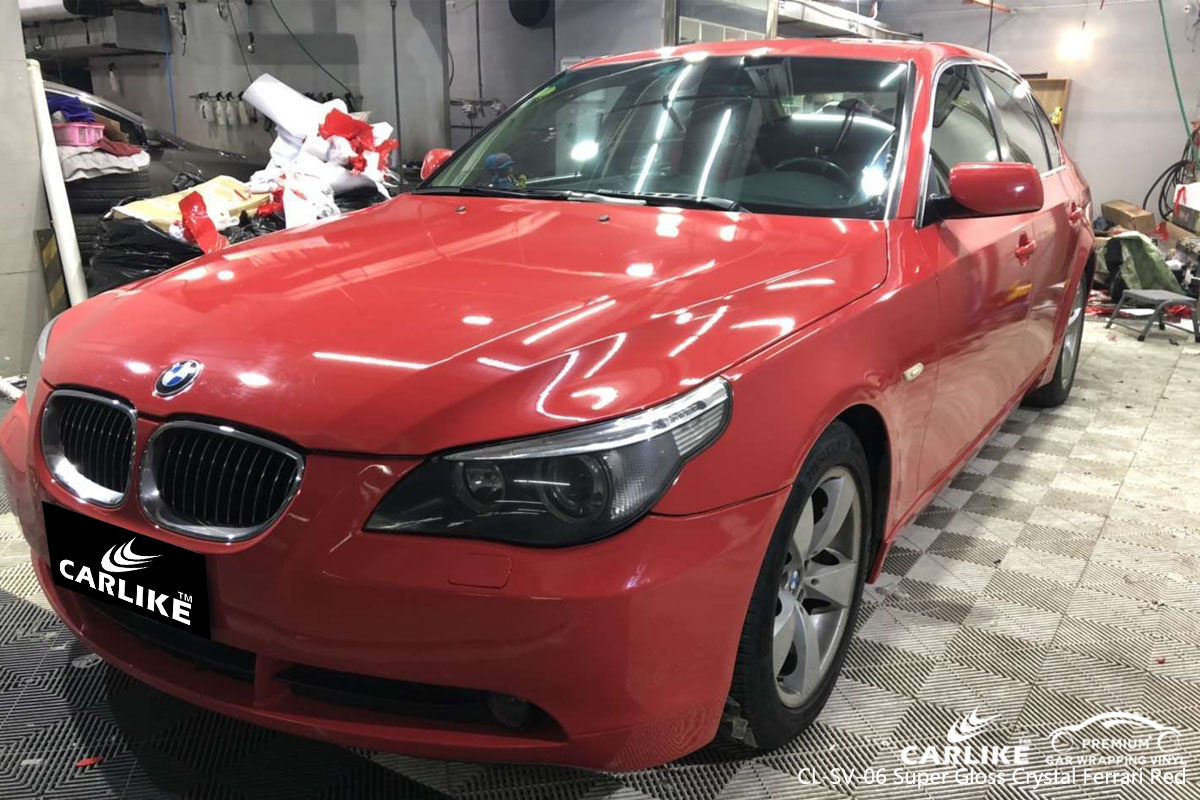 CARLIKE CL-SV-06 super gloss crystal ferrari red vinyl for BMW