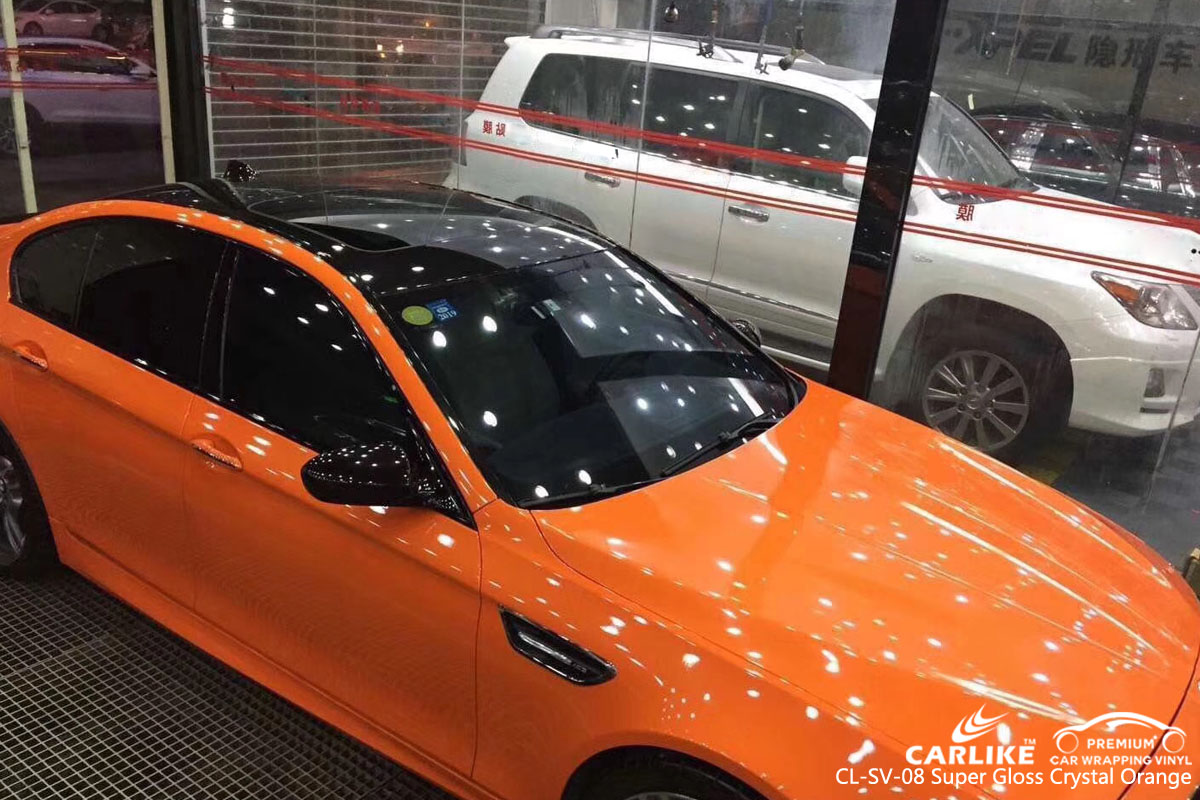 CARLIKE CL-SV-08 super gloss crystal orange vinyl for BMW