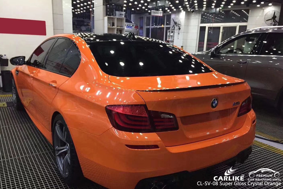 CARLIKE CL-SV-08 super gloss crystal orange vinyl for BMW