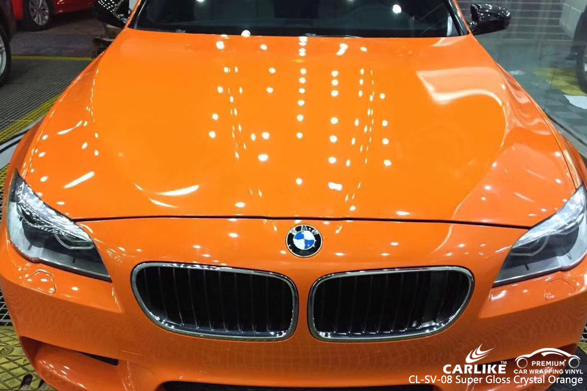 CARLIKE CL-SV-08 super gloss crystal orange vinyl for BMW