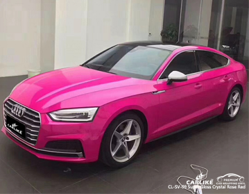 CL-SV-09 super gloss crystal rose red vinyl wrap vehicle cost for audi