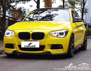 CL-SV-15 super gloss crystal bright yellow wrap vinyl for BMW Malaysia