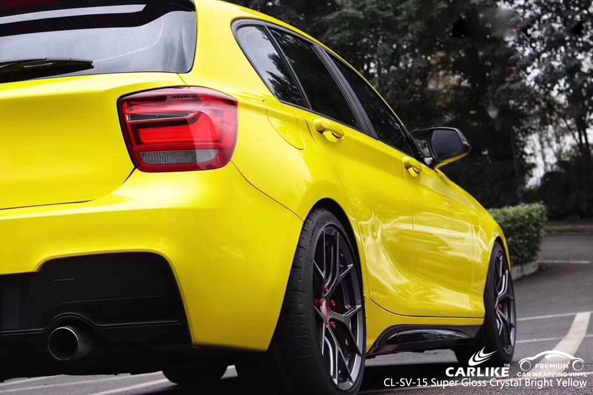 CARLIKE CL-SV-15 super gloss crystal bright yellow vinyl for BMW