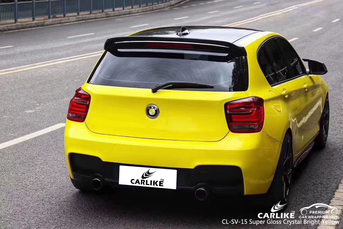 CARLIKE CL-SV-15 super gloss crystal bright yellow vinyl for BMW
