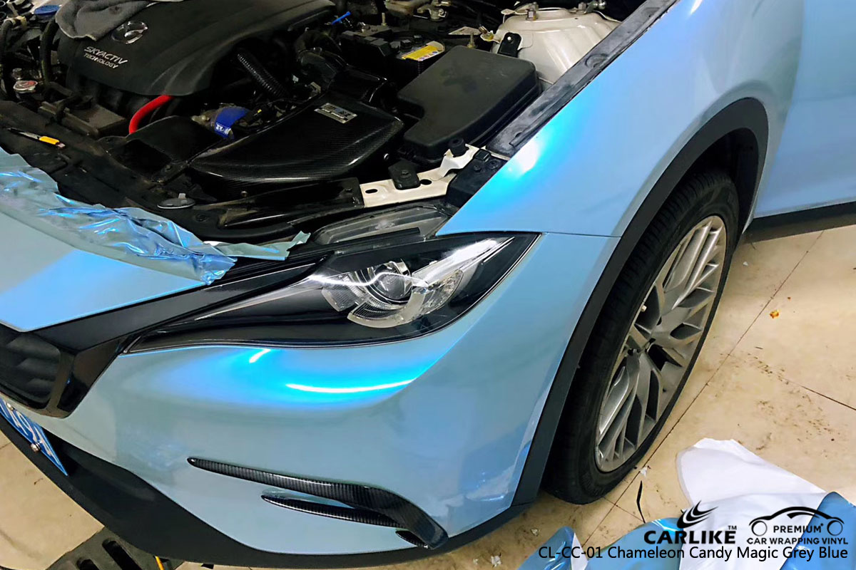 CARLIKE CL-CC-01 chameleon candy magic grey blue vinyl for Mazda