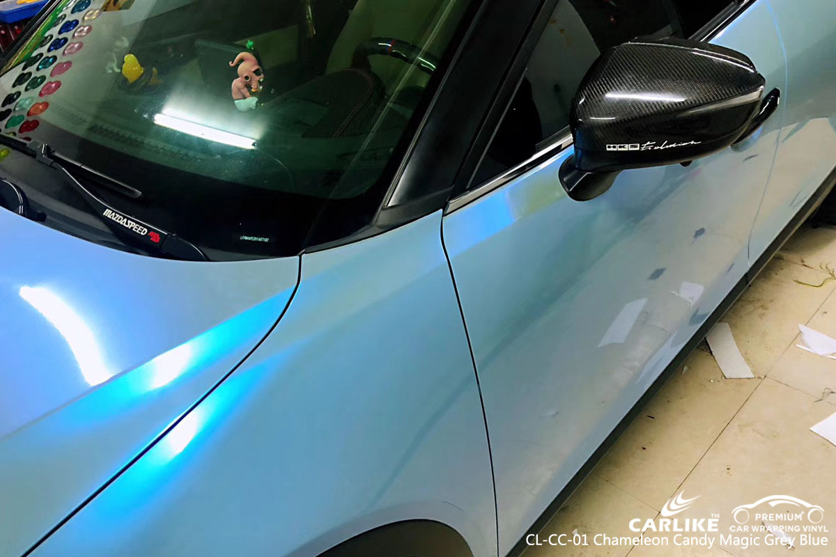 CARLIKE CL-CC-01 chameleon candy magic grey blue vinyl for Mazda