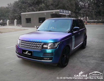 CL-CE-02 Matte chameleon light blue to purple vinyl car wrapping paper for LAND ROVER