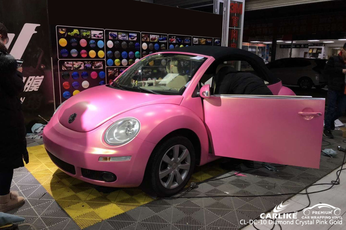 CARLIKE CL-DC-10 diamond crystal pink gold vinyl for VOLKSWAGEN
