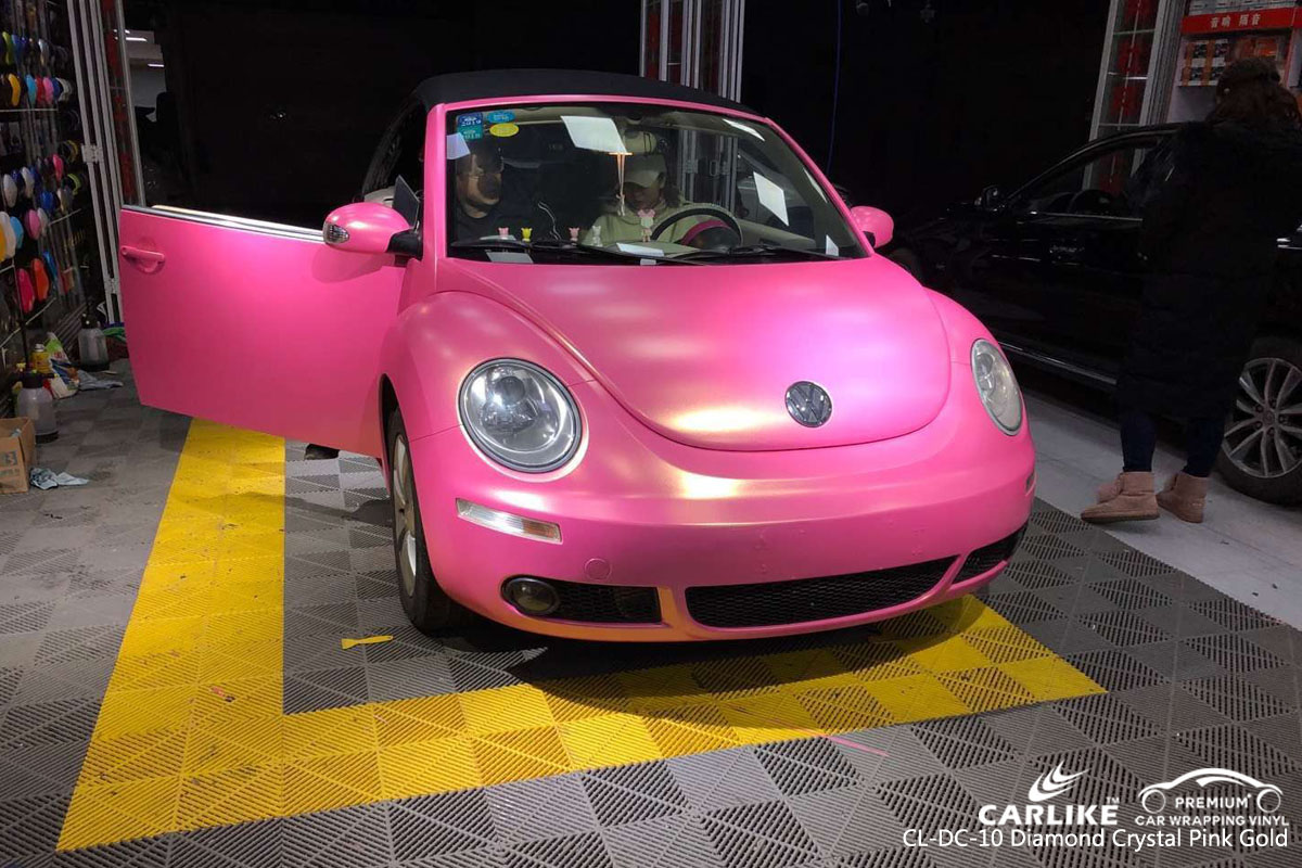CARLIKE CL-DC-10 diamond crystal pink gold vinyl for VOLKSWAGEN