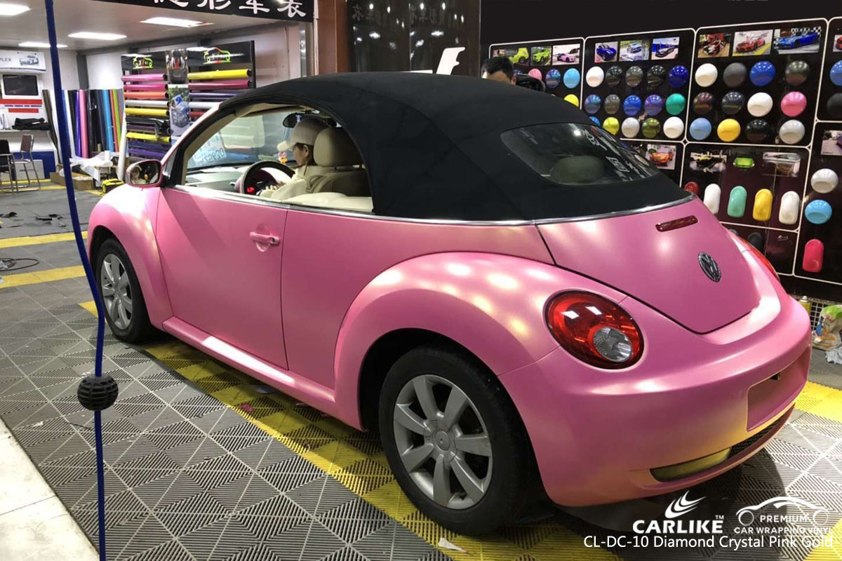 CARLIKE CL-DC-10 diamond crystal pink gold vinyl for VOLKSWAGEN