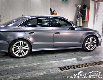 CL-EM-05 electro metallic steel grey vinyl wrap my car for audi