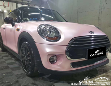 CL-EM-33 electro metallic cherry pink vinyl wrap car price for Mini
