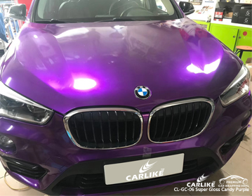 CL-GC-06 super gloss candy purple vinyl car wrap 3m 1080 for BMW