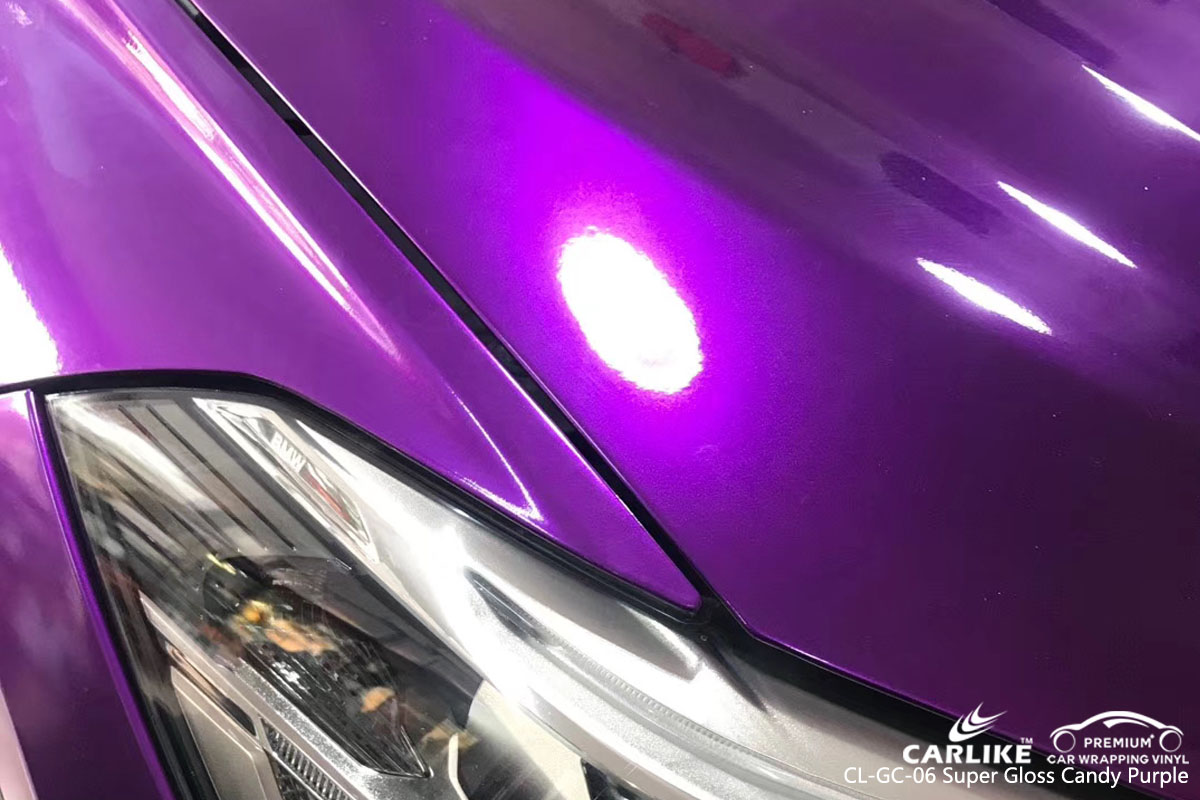 CL-GC-06 super gloss candy purple vinyl car wrap 3m 1080 for BMW.