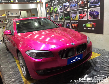 CL-GC-10 super gloss candy rose red car wrapping material for BMW