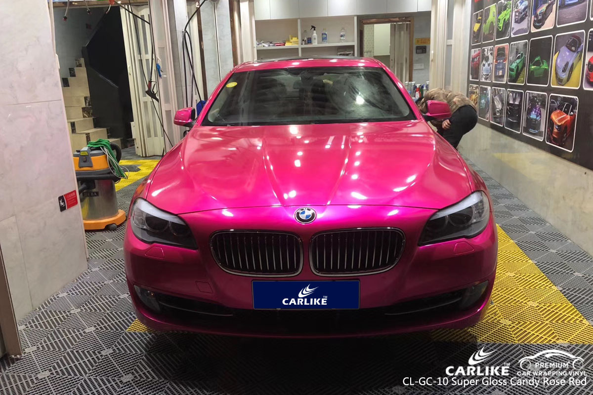 CARLIKE CL-GC-10 super gloss candy rose red vinyl for BMW