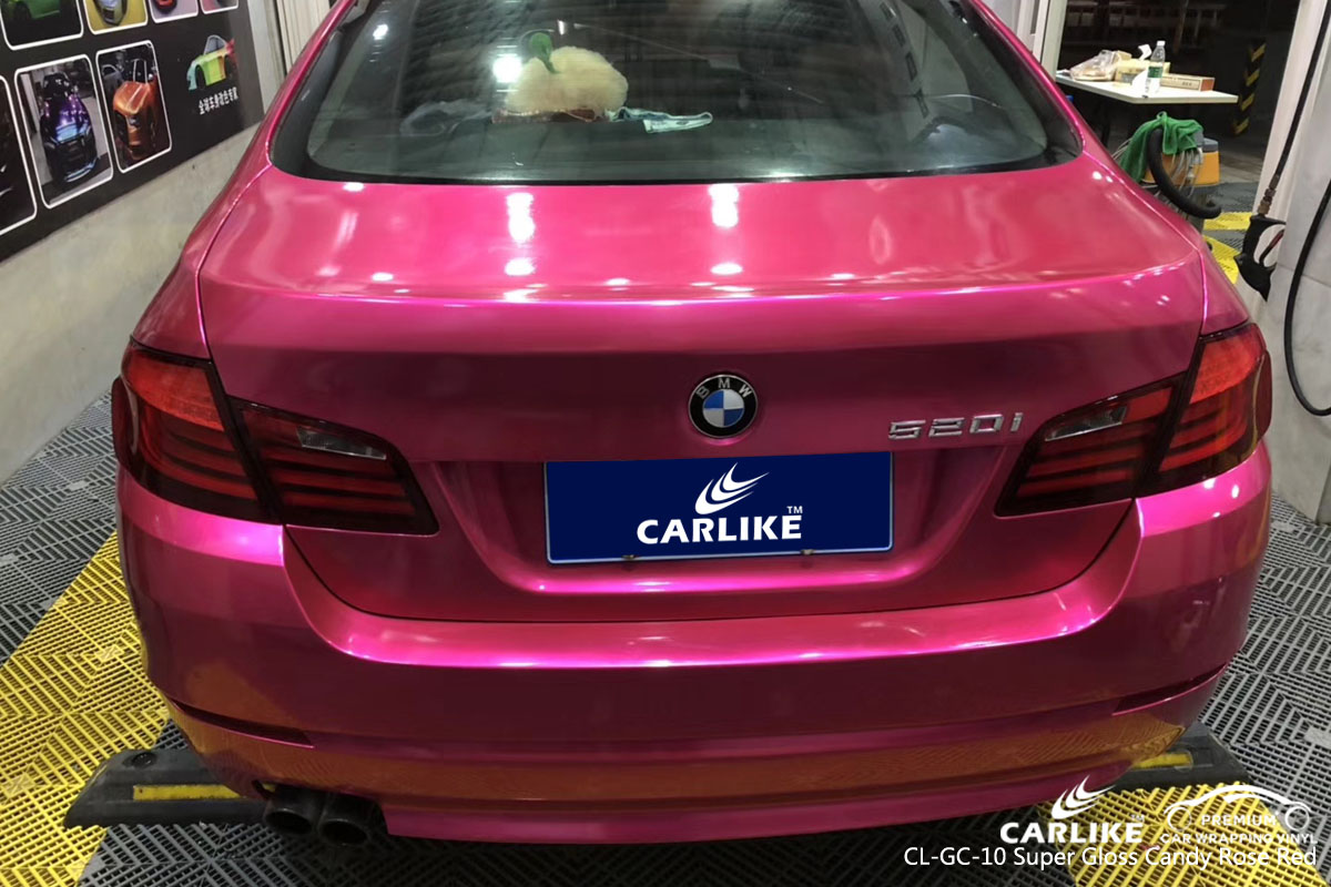 CARLIKE CL-GC-10 super gloss candy rose red vinyl for BMW