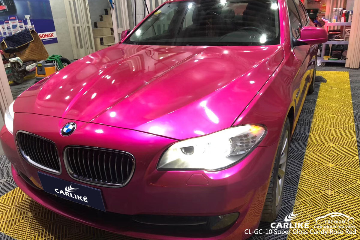 CARLIKE CL-GC-10 super gloss candy rose red vinyl for BMW