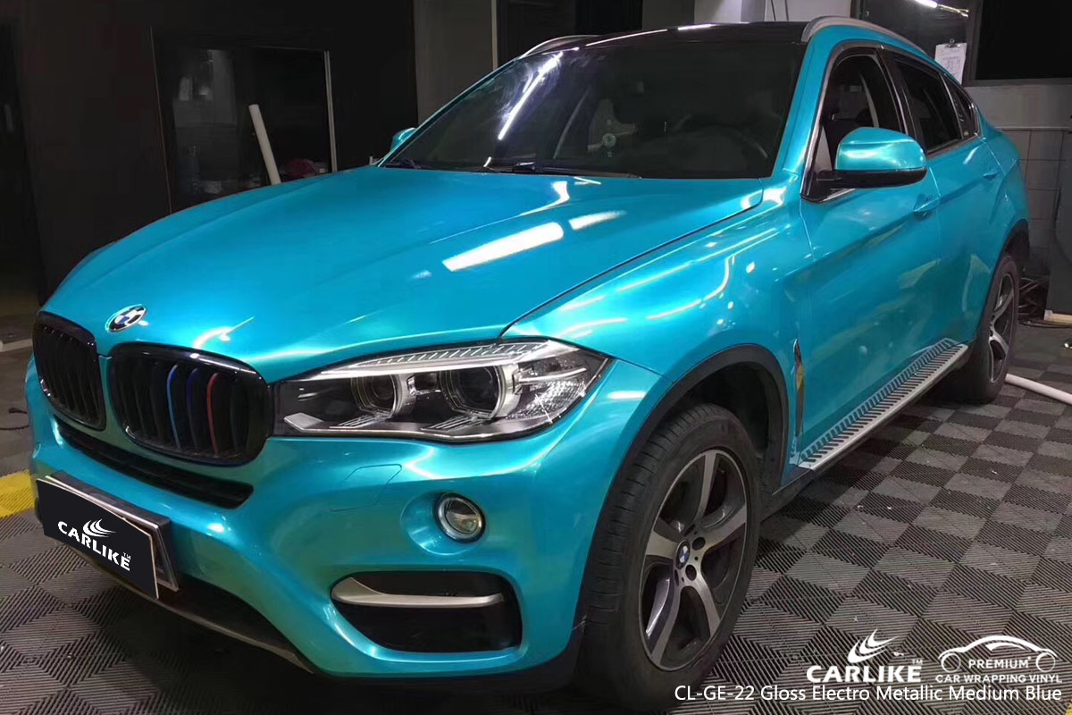 CARLIKE CL-GE-22 gloss electro metallic medium blue vinyl for BMW