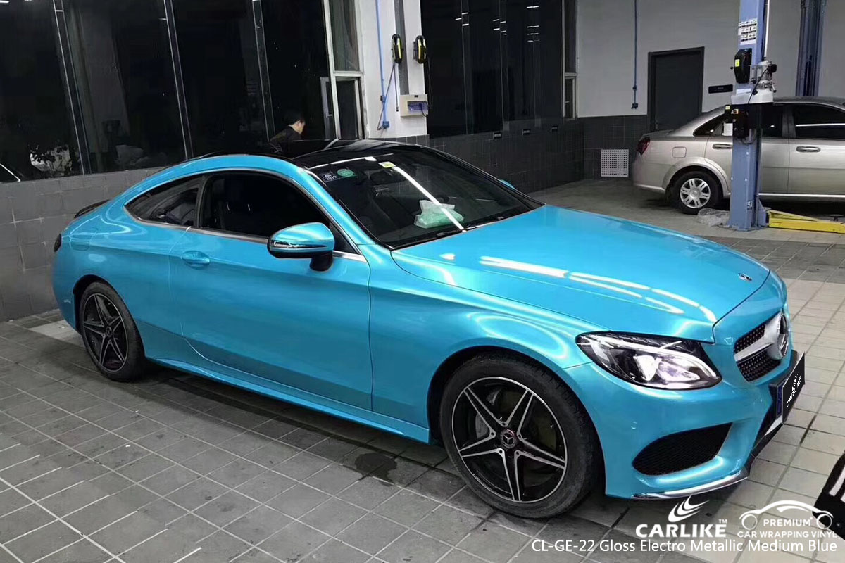 CARLIKE CL-GE-22 gloss electro metallic medium blue vinyl for BMW