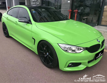 CL-SG-08 super gloss apple green vinyl wrap car price for BMW