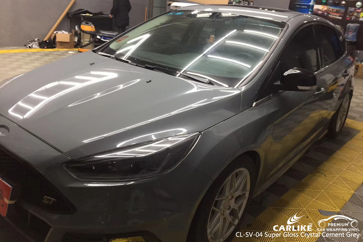 CARLIKE CL-SV-04 super gloss crystal cement grey car wrap vinyl