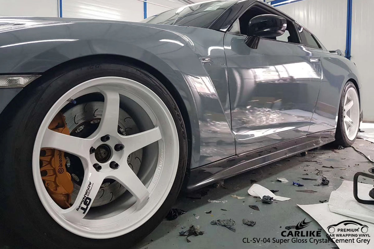CARLIKE CL-SV-04 super gloss crystal cement grey vinyl for GT-R
