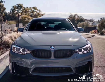 CL-SV-04 super gloss crystal cement grey vinyl car wraps near me for BMW