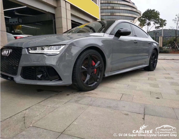 CL-SV-04 super gloss crystal cement grey car wrap vinyl sticker for sale for audi