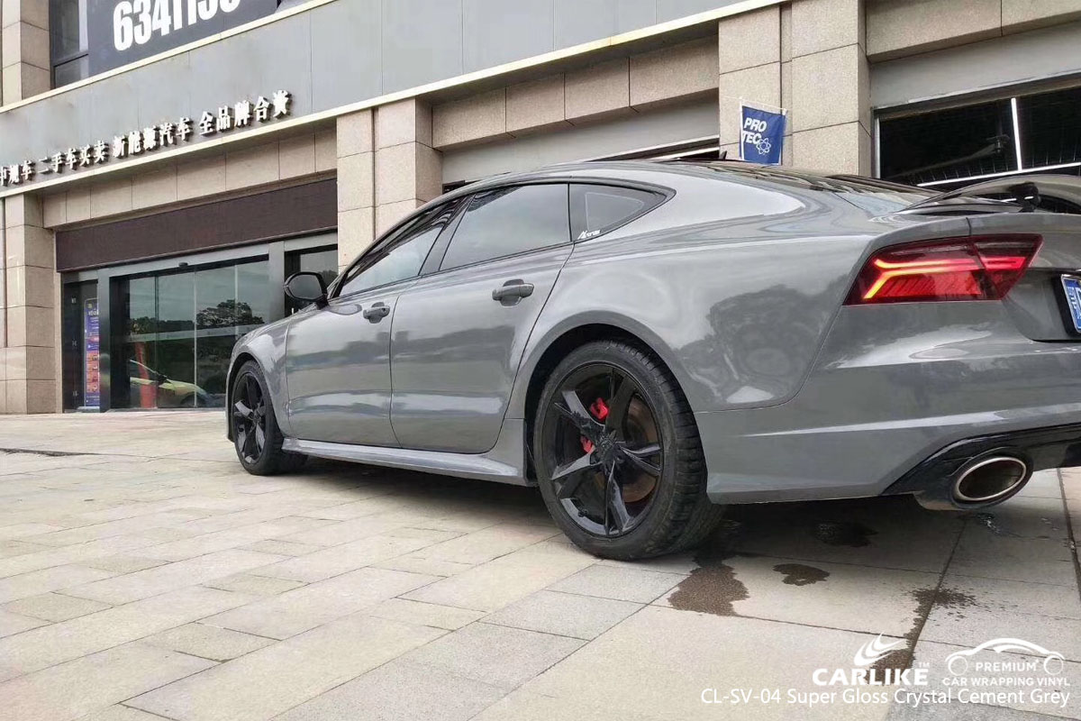 CARLIKE CL-SV-04 super gloss crystal cement grey vinyl for audi