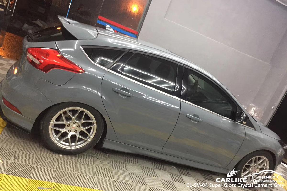 CARLIKE CL-SV-04 super gloss crystal cement grey car wrap vinyl