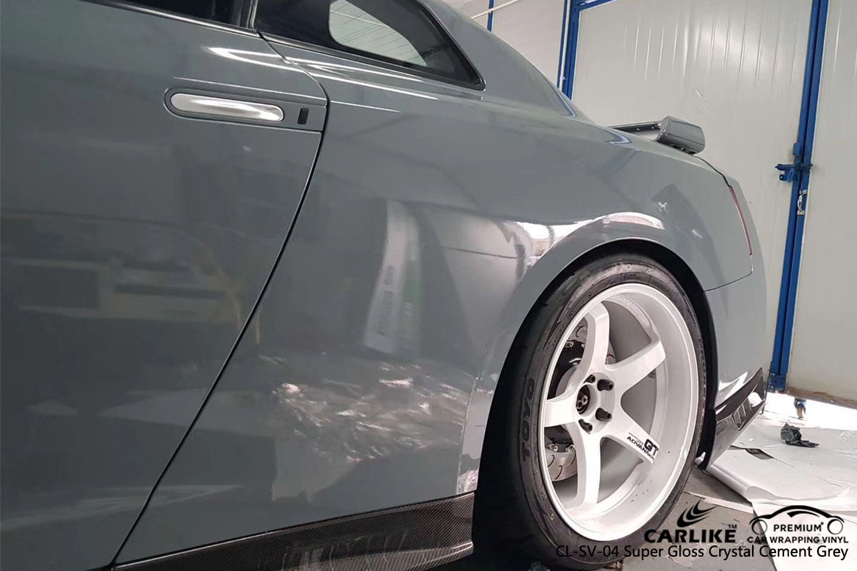 CARLIKE CL-SV-04 super gloss crystal cement grey vinyl for GT-R