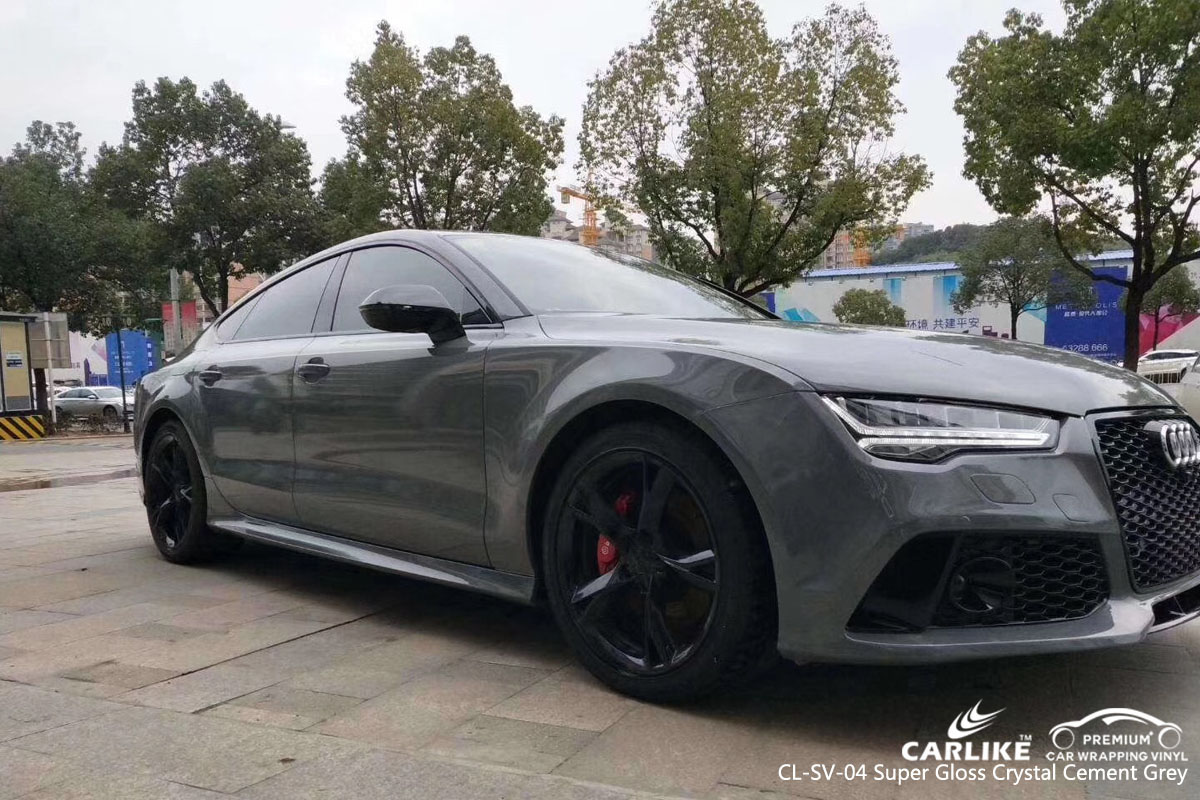 CARLIKE CL-SV-04 super gloss crystal cement grey vinyl for audi