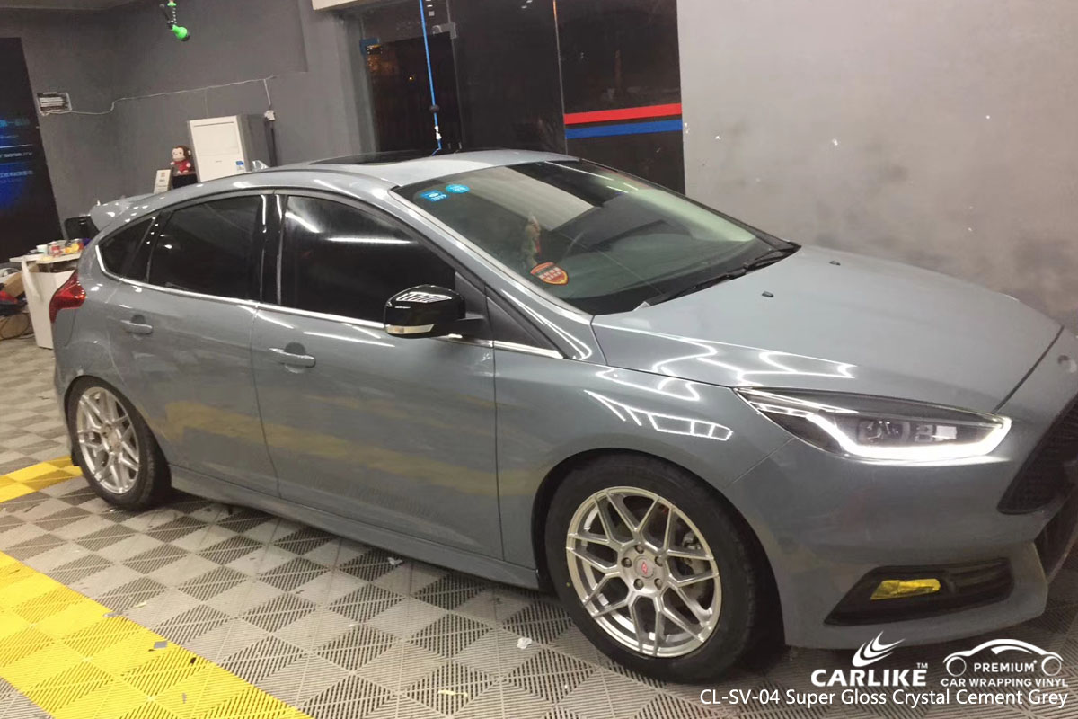 CARLIKE CL-SV-04 super gloss crystal cement grey car wrap vinyl