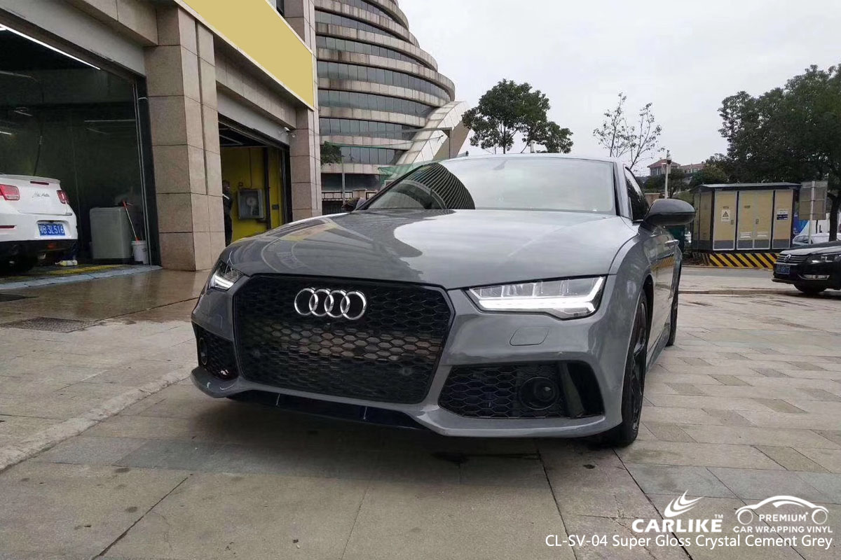 CARLIKE CL-SV-04 super gloss crystal cement grey vinyl for audi