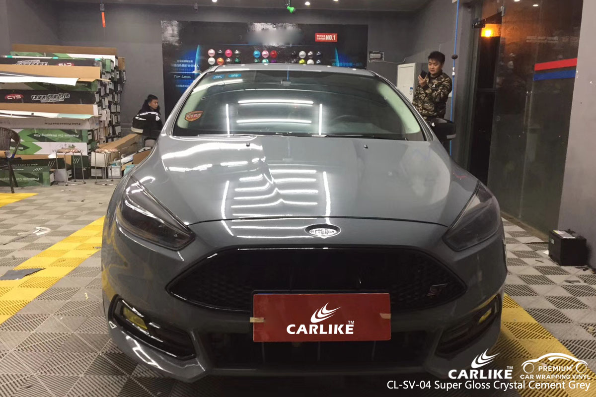 CARLIKE CL-SV-04 super gloss crystal cement grey car wrap vinyl