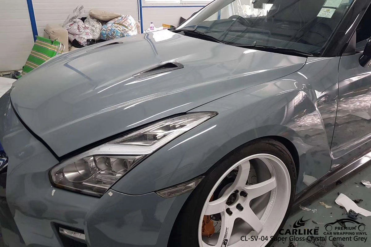 CARLIKE CL-SV-04 super gloss crystal cement grey vinyl for GT-R